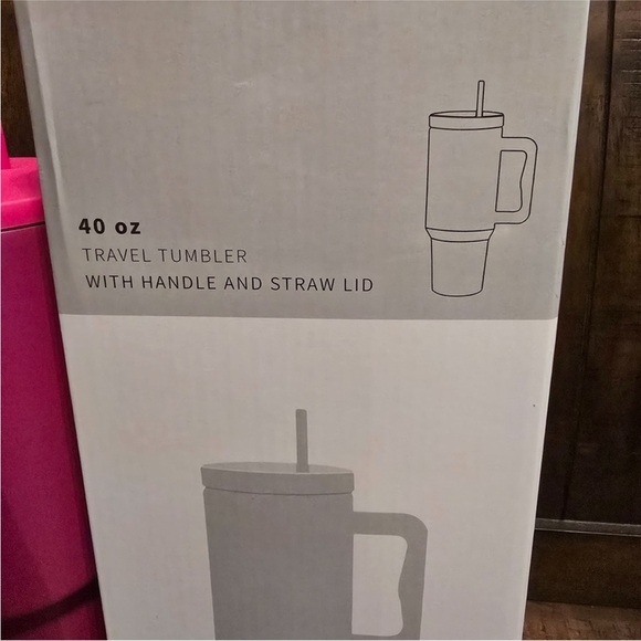 NWT 40oz Pink Tumbler with Handle and Straw - Picture 5 of 5